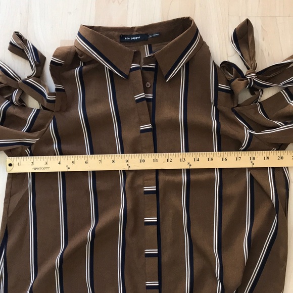 brown button down shirt - Picture 3 of 4